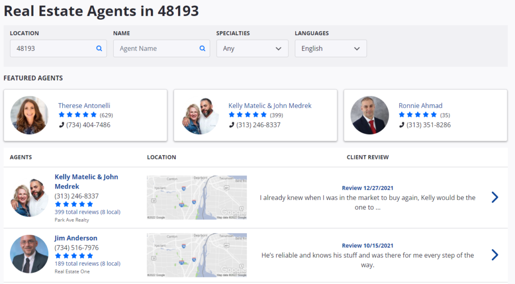 Ranking Zillow Reviews