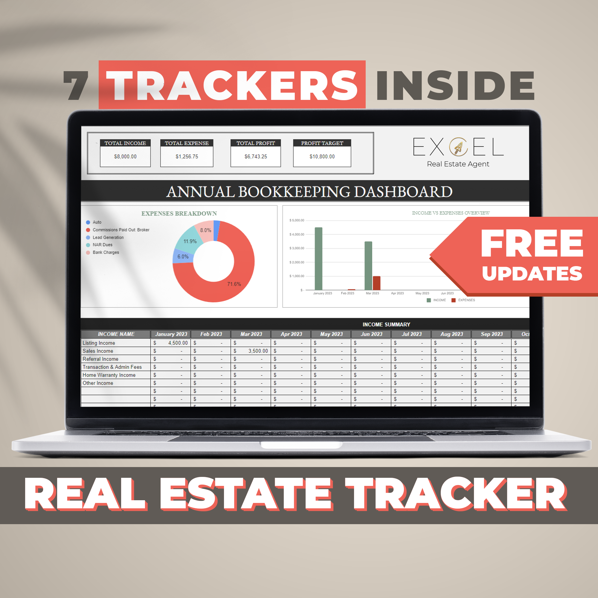 Real Estate Agent Expense Tracker Spreadsheet